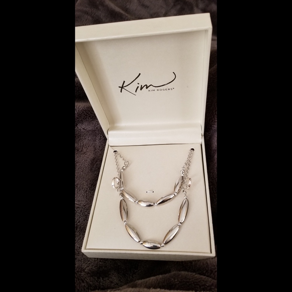 Kim Rogers Silver earring & double strand neckacel